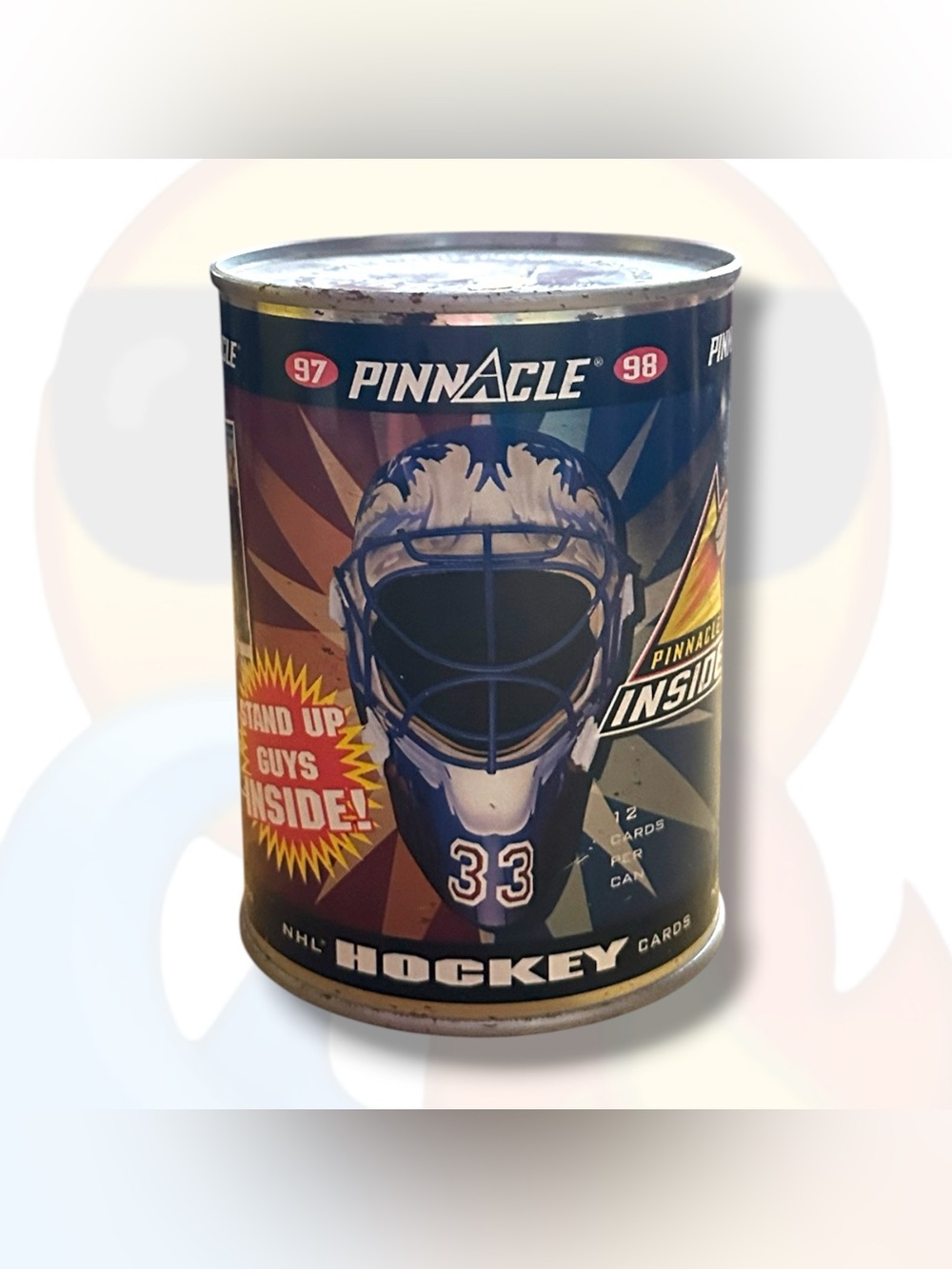 1997-98 Pinnacle Inside Hockey Sealed Can Pack Cards Patrick Roy #33 Goalie